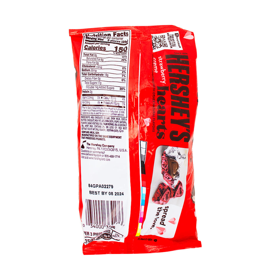 Hershey's Strawberry Creme Hearts - 8.8oz Nutrition Facts Ingredients
