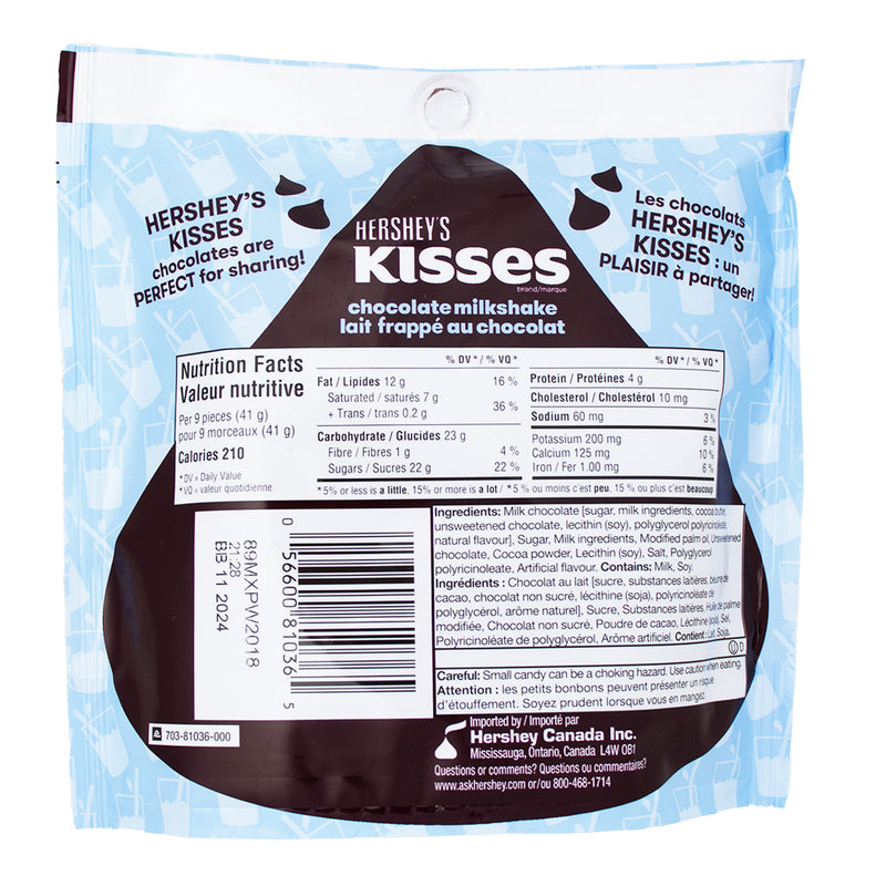 Hershey's Kisses Chocolate Milkshake - 180g  Nutrition Facts Ingredients - Hershey's Kisses Chocolate Milkshake - Milkshake-flavoured chocolate - Creamy chocolate candy - Bite-sized Kisses - Rich milk chocolate - Smooth chocolate treat - Delicious milkshake flavour - Chocolate indulgence - Creamy candy sensation - Irresistible chocolate delight 