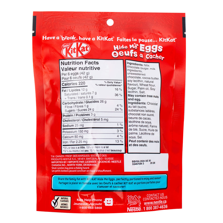 Easter Kit Kat Hide Me Eggs-150g Nutrition Facts Ingredients