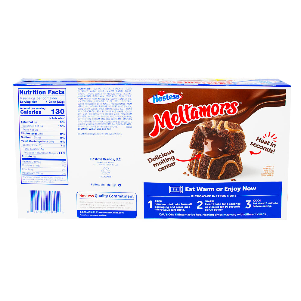 Hostess Meltamors Double Chocolate (8 Cakes) - 264g  Nutrition Facts Ingredients