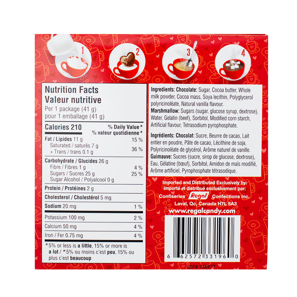 Heart Hot Chocolate Bomb - 41g Nutrition Facts Ingredients