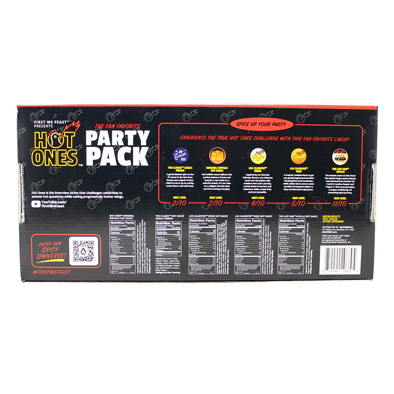 Hot Ones Party Pack - 5pk  Nutrition Facts Ingredients - Hot Ones - Hot Ones Sauces - Hot Ones Hot Sauces - Hot Ones Hot Sauce - Hot Sauce - Hot Sauces