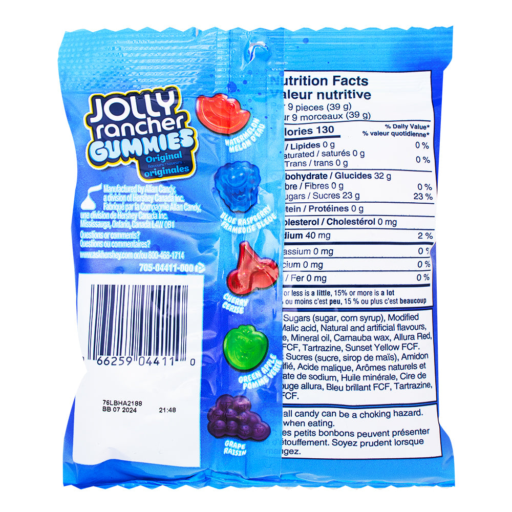 Jolly Rancher Gummies Original - 182g Nutrition Facts Ingredients