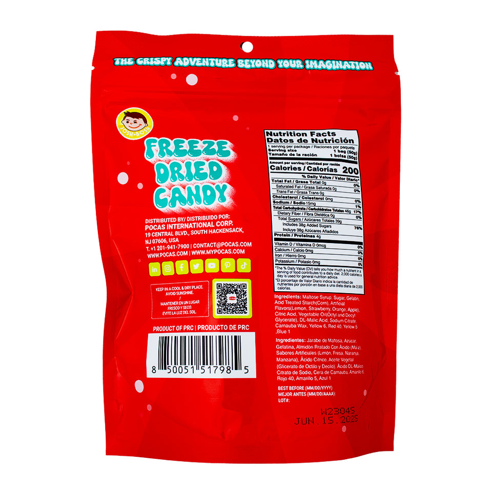 Josh Bosh Freeze Dried Candy Gummy Bear - 1.75oz  Nutrition Facts Ingredients