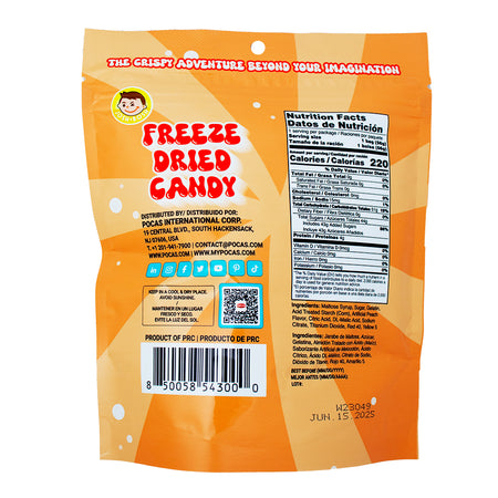 Josh Bosh Freeze Dried Candy Peach Rings - 1.95oz  Nutrition Facts Ingredients