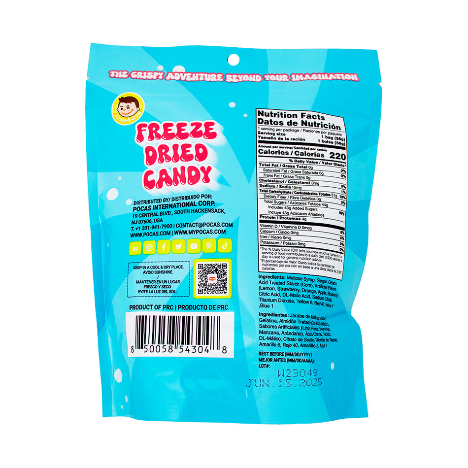 Josh Bosh Freeze Dried Candy Sour Worms - 1.95oz  Nutrition Facts Ingredients