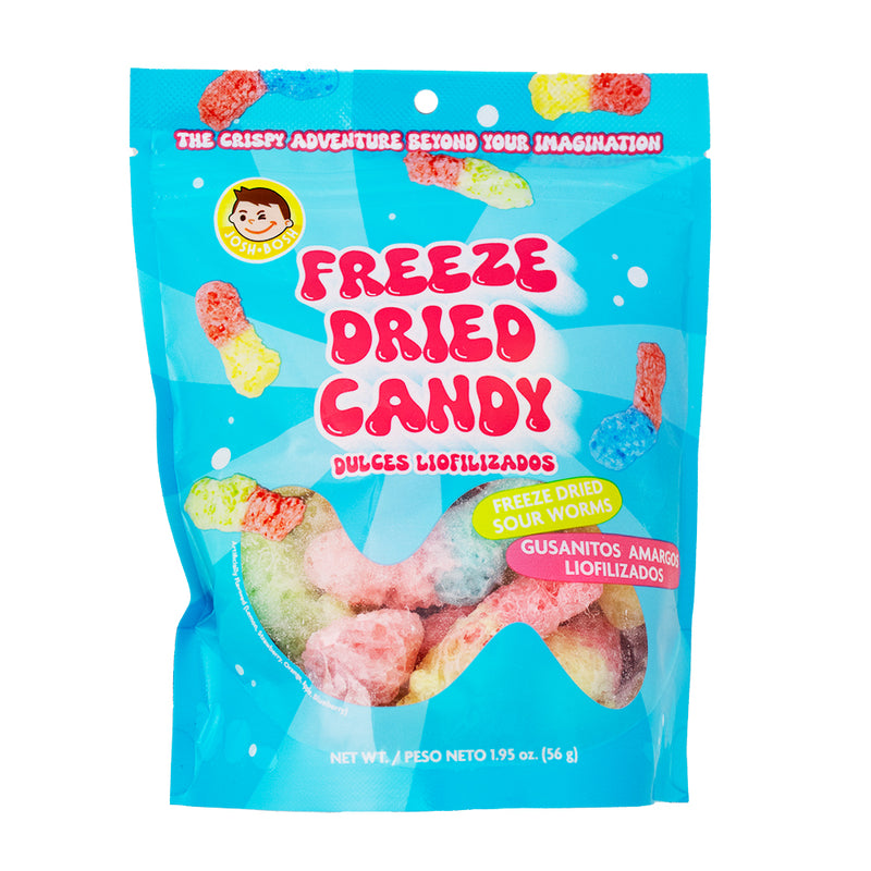 Josh Bosh Freeze Dried Candy Sour Worms - 1.95oz - Freeze Dried Candy - Sour Candy - Sour Freeze Dried Candy - Sour Worms - Freeze Dried Sour Worms