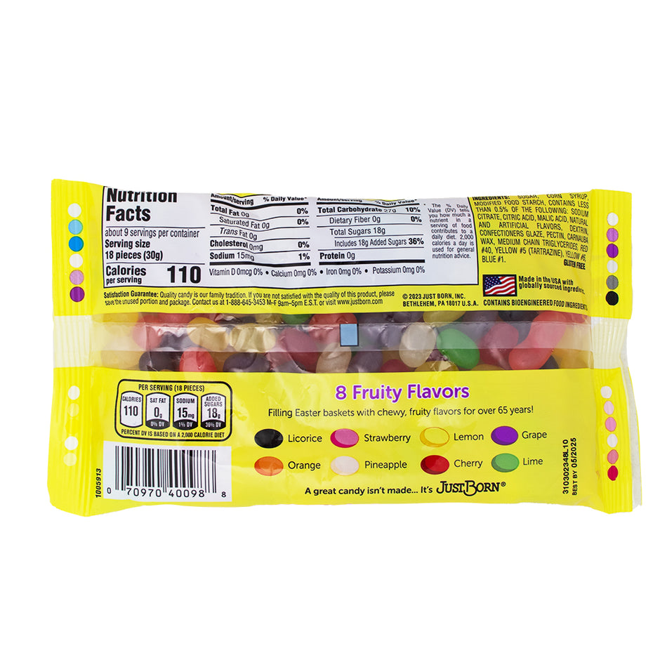 Just Born Assorted Jelly Beans - 10oz Nutrition Facts Ingredients - Just Born Jelly Beans - Jelly Beans - Just Born Candy