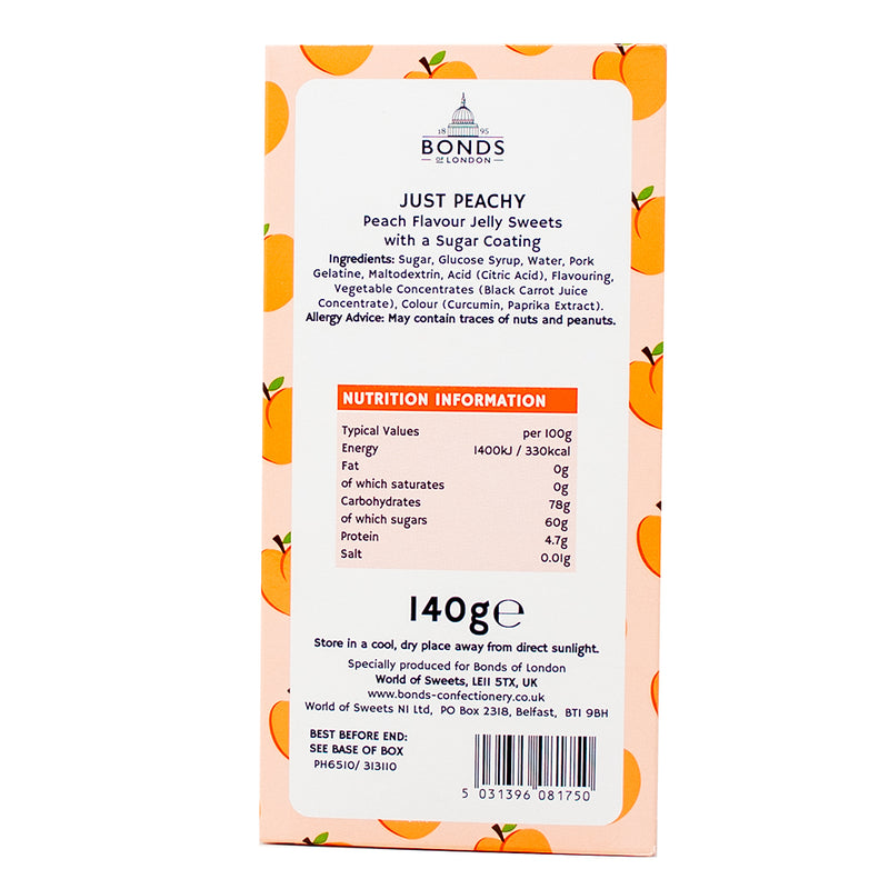 Bonds Gift Box Just Peachy (UK) - 140g Nutrition Facts Ingredients - Bonds Just Peachy Gift Box - British Candy for Valentine's Day - Peach-themed Candy UK - Romantic Peachy Delights - Love-inspired Candy Collection - Bonds Candy UK - Unique Valentine's Day Sweets - Peach Bliss Candy Moments - Sweet Moments Box - UK Candy - British Candy