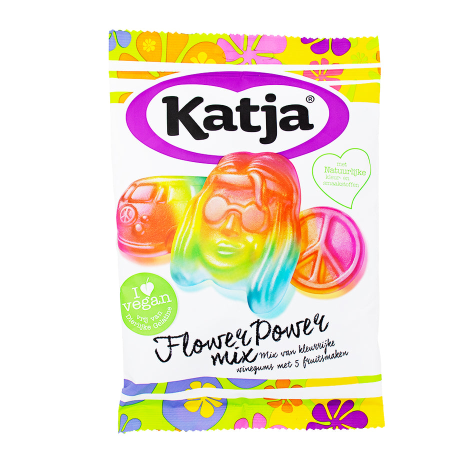 Katja FLower Power Vegan Gummy - 250g - Vegan Candy - Gummy - Gummy Candy - Gummies - Vegan Gummy - Vegan Gummies - Katja Flower Power Vegan Gummy - Katja Flower Power Gummy