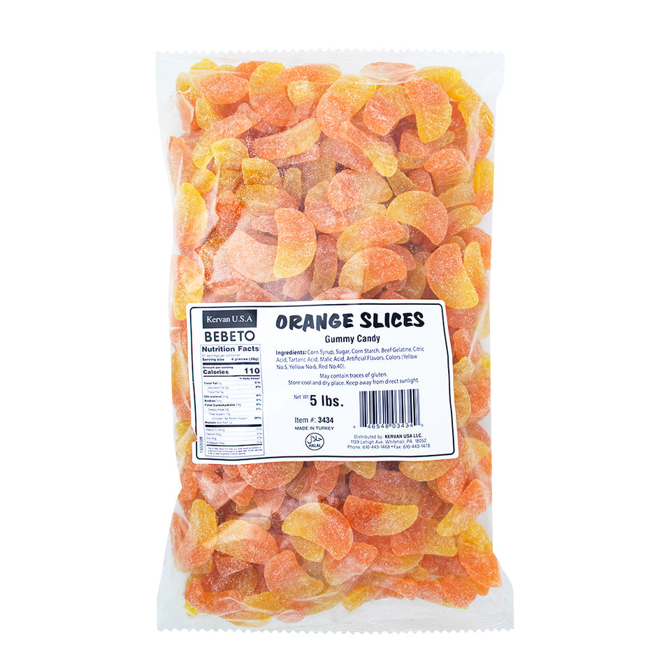 Kervan Sugared Orange Slices - 5lbs  Nutrition Facts Ingredients