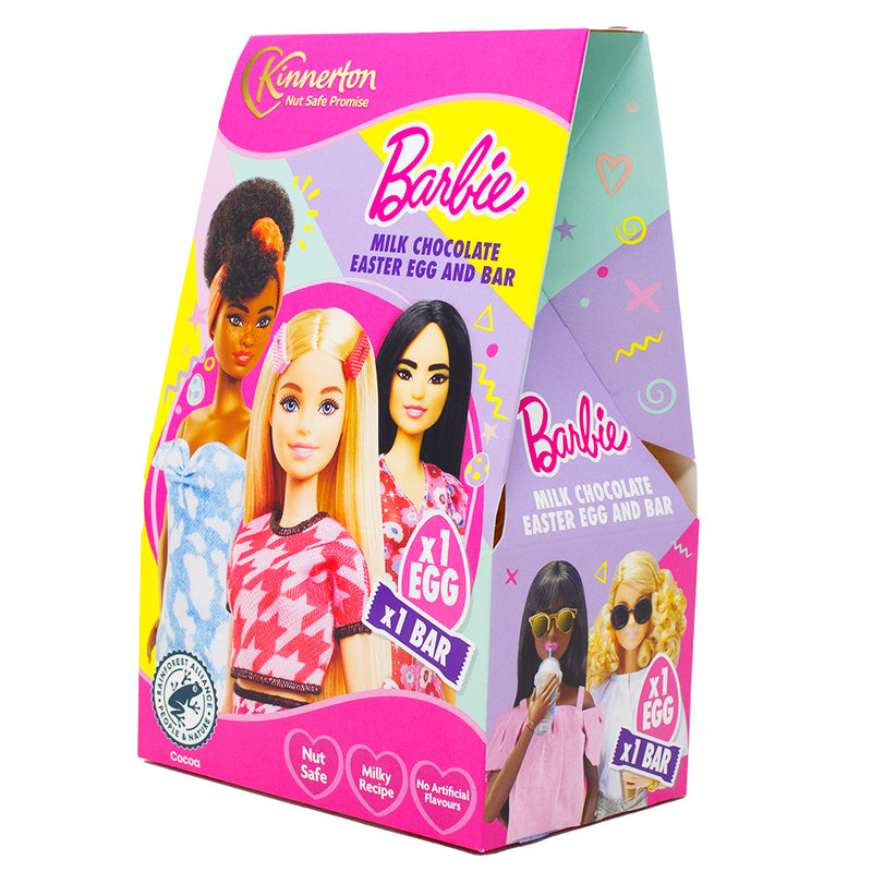 Kinnerton Barbie Egg & Bar - 62g - Kinnerton Barbie Egg & Bar - Barbie - Barbie Candy - Barbie Chocolate - Easter Candy - Easter Chocolate - Easter Treats - Chocolate Egg