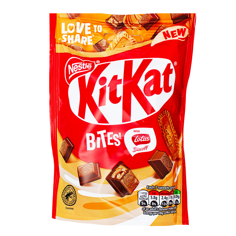 Kit Kat Bites with Lotus Biscoff (UK) - 90g-Biscoff Kit Kat-Kit Kat Bar-Milk Chocolate-British Candy 
