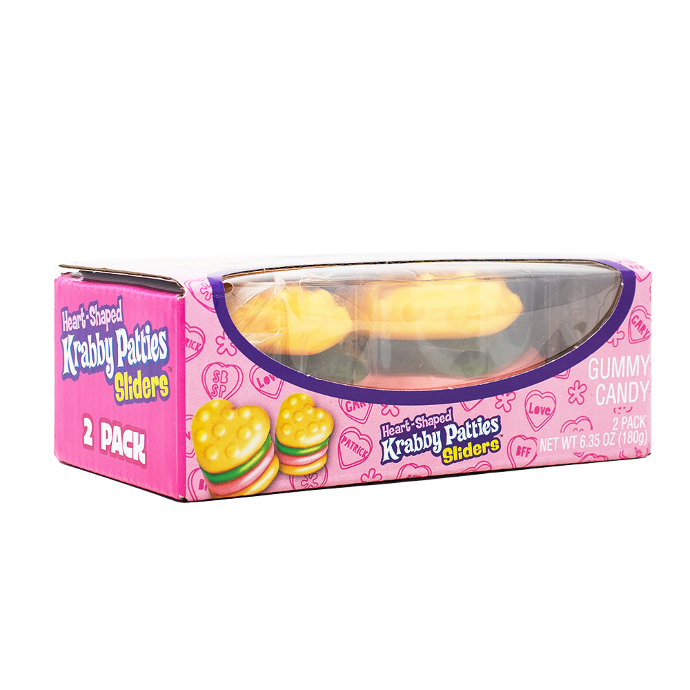 Krabby Patties Heart Shaped Sliders 2pk - 6.35oz - Krabby Patties Heart Shaped Sliders - Valentine's Day Culinary Adventure - Heart-Shaped Burger Delights - Bikini Bottom Flavour Experience - Romantic Slider Treats - Valentine's Day Gifts - Undersea Love Bites - Heartwarming Culinary Moments - Delicious Valentine's Day Bites - Krabby Love Celebration - Spongebob Candy - Gummy - Gummies - Gummy Candy