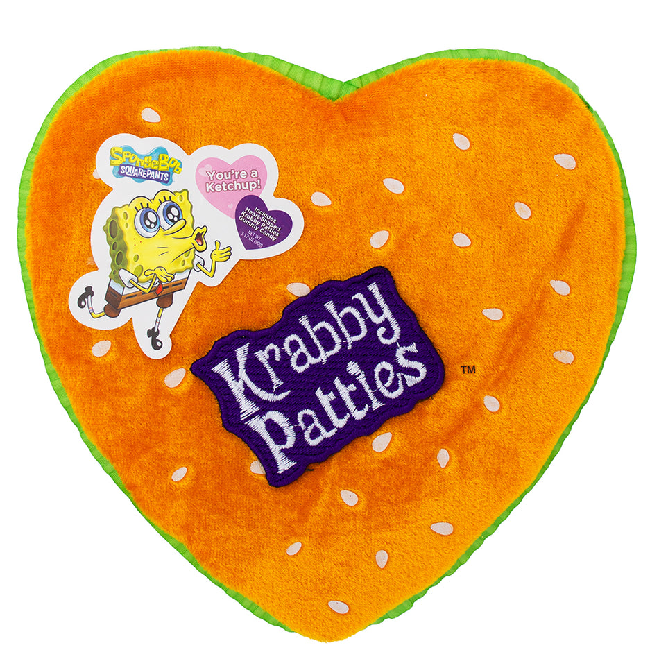 Krabby Patty Plush Top Heart Box - 3.17oz