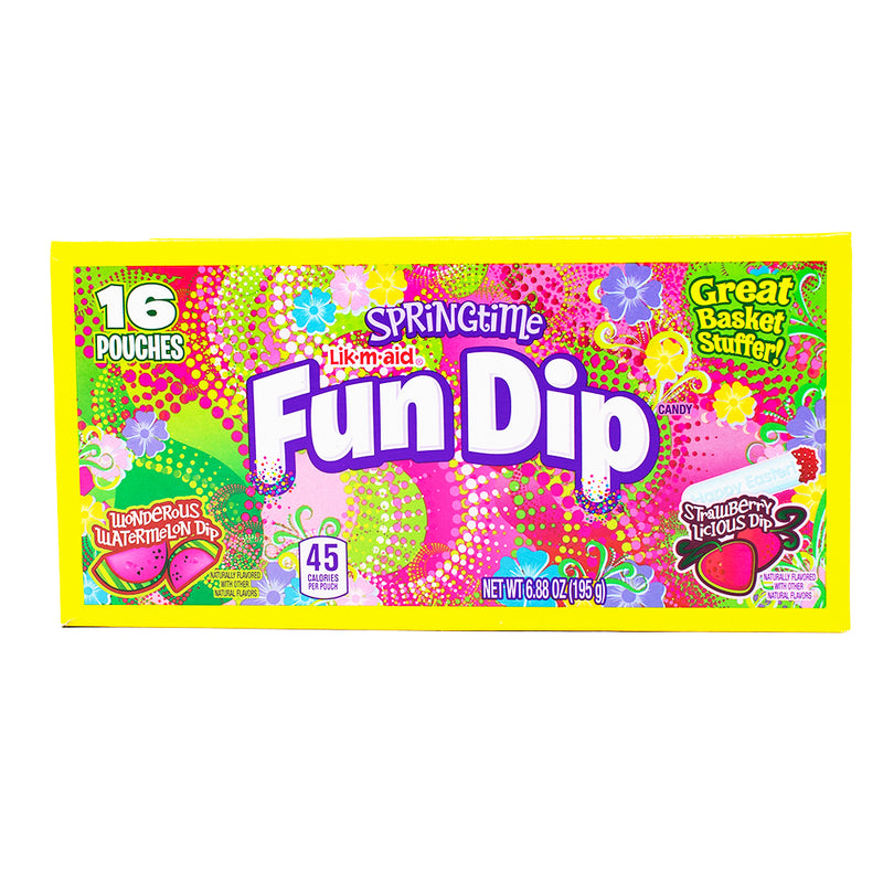 Fun Dip Springtime Watermelon/Strawberry 16 Pouches - Fun Dip - Fun Dip Candy - Watermelon Candy - Strawberry Candy 
