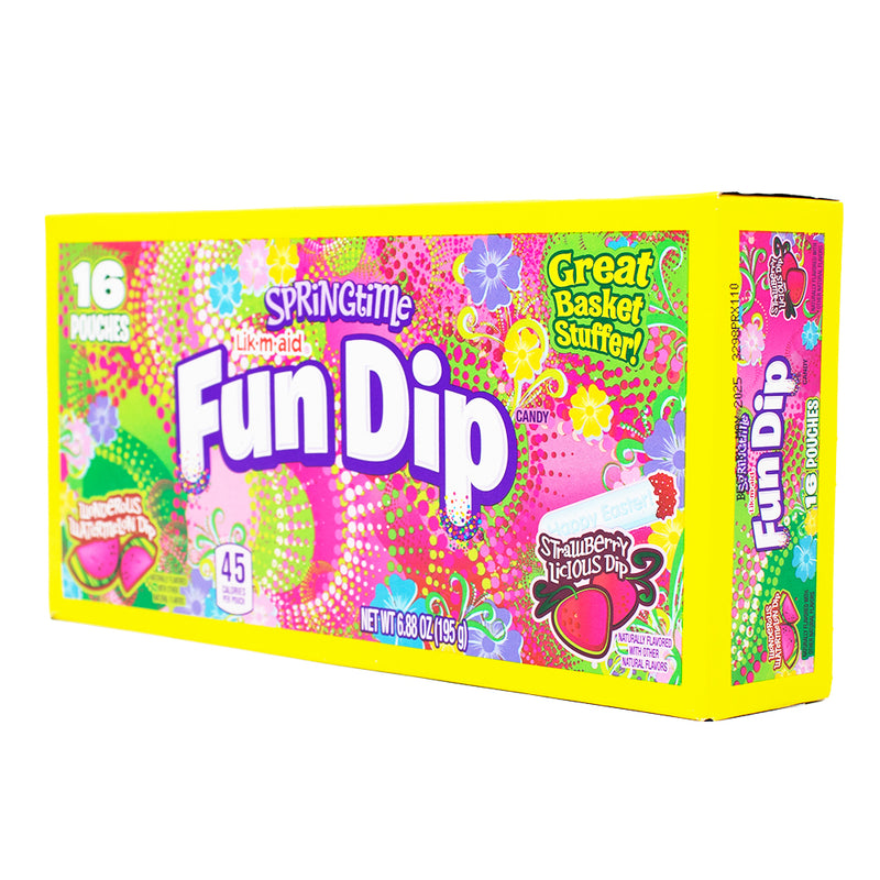Fun Dip Springtime Watermelon/Strawberry 16 Pouches - Fun Dip - Fun Dip Candy - Watermelon Candy - Strawberry Candy 