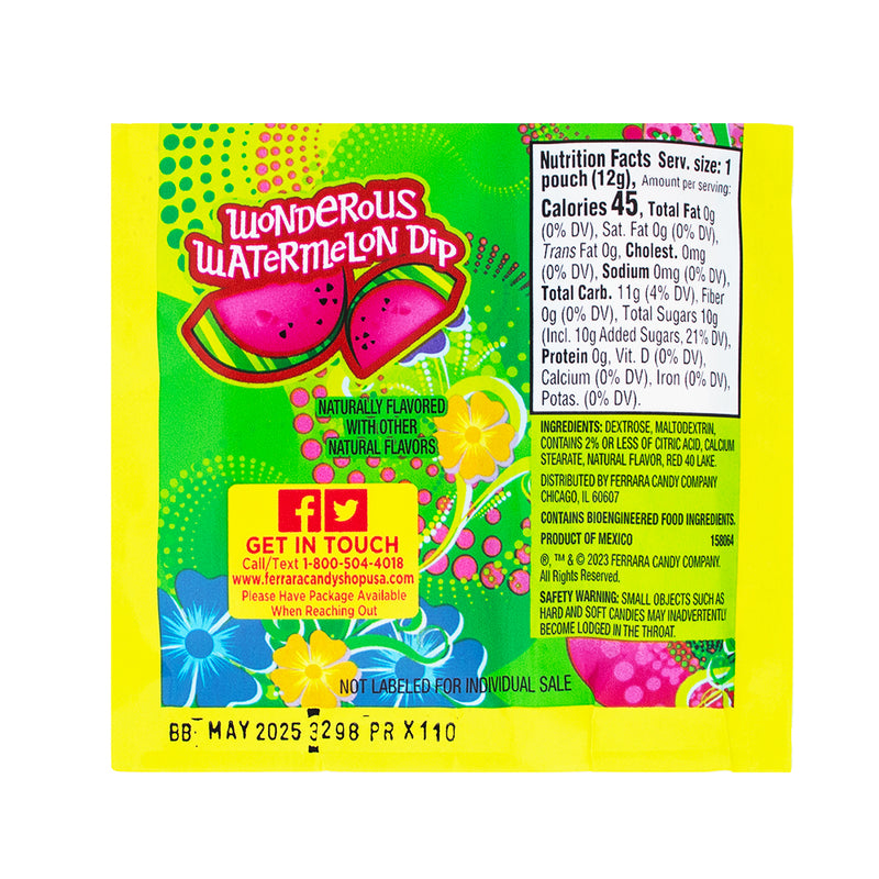 Fun Dip Springtime Watermelon/Strawberry 16 Pouches Nutrition Facts IngredientsNutrition Facts Ingredients - Fun Dip - Fun Dip Candy - Watermelon Candy - Strawberry Candy 