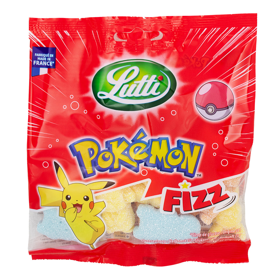 Lutti Pokemon Fizz (UK) - 100g - Pokemon Candy - Gummy - Gummy Candy - Gummies - Lutti Candy - Lutti Pokemon Fizz