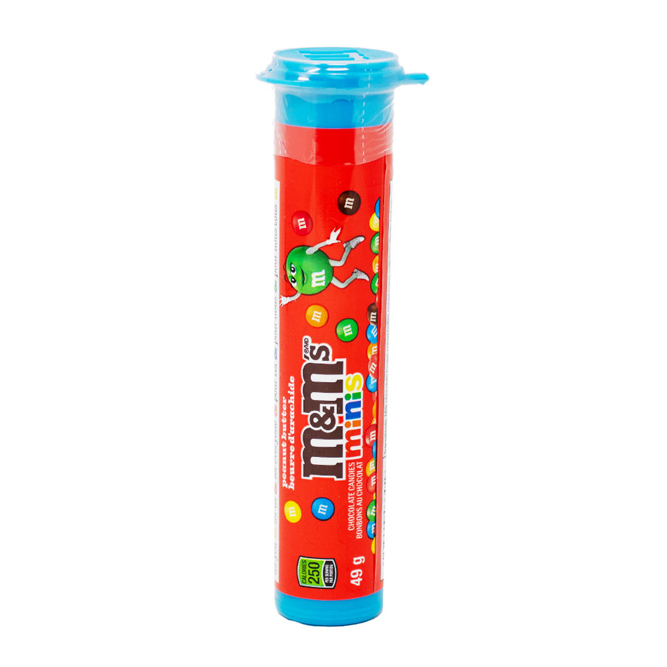 M&M's Minis Peanut Butter Tube - 49.3g - M&amp;M's Minis Peanut Butter - Mini M&amp;Ms - Peanut Butter Chocolate - Peanut Butter M&amp;M's - Bite-Sized Candy - Chocolate Peanut Butter Treats - Movie Night Snack - Peanut Butter Candy