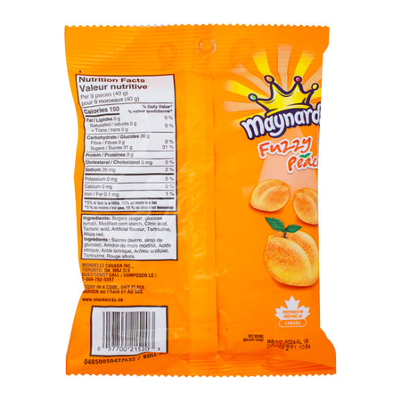 Maynards Fuzzy Peach Candy - 185g  Nutrition Facts Ingredients