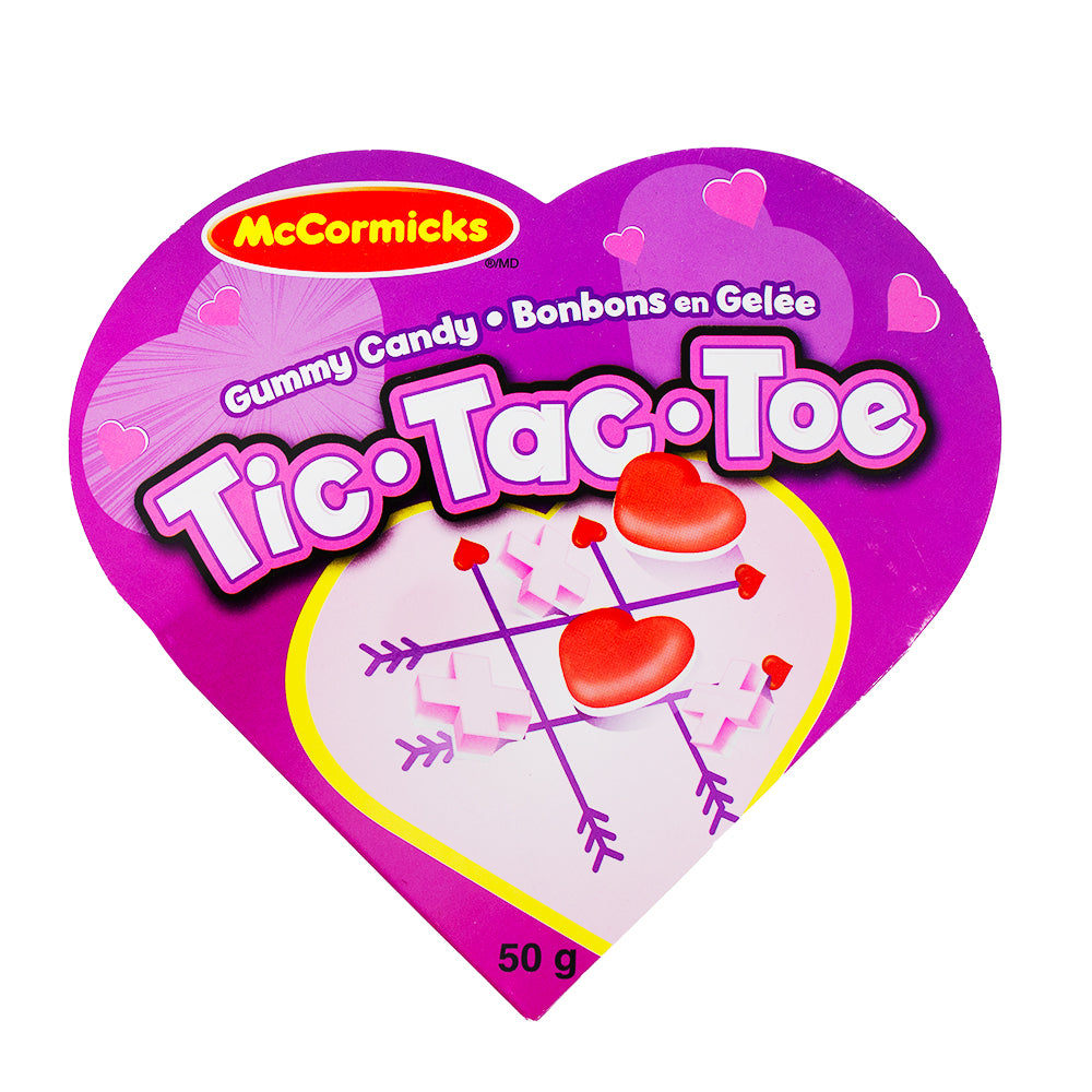 McCormick's Tic Tac Toe Gummies Valentine's Gift Box - 50g - Valentine's Day gift - Gummy candy assortment - Sweet treats - Tic Tac Toe game - Fruity gummies - Valentine's Day candy - Gift box - Candy gift set - Festive sweets - Valentine's Day celebration