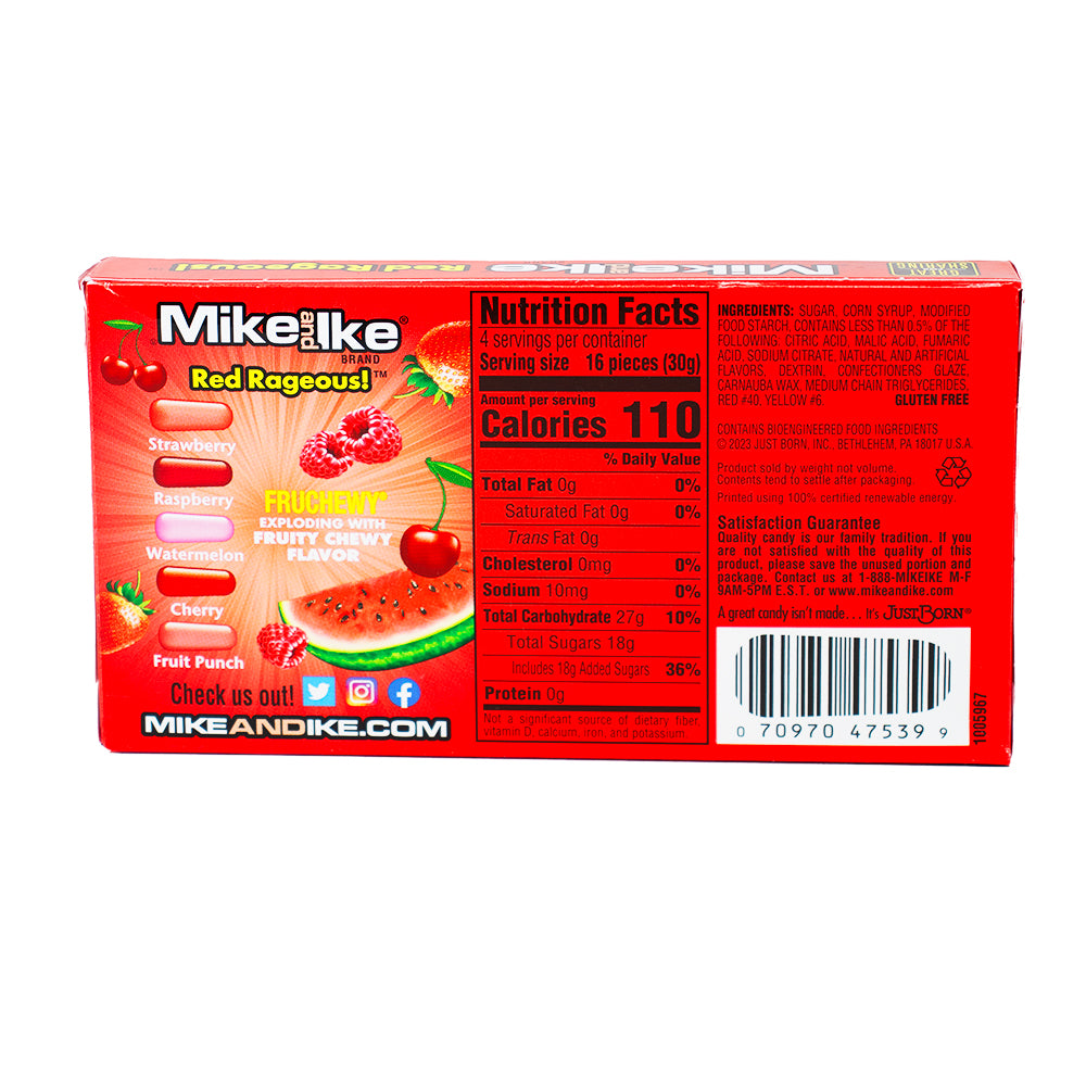Mike and Ike Tropical Typhoon Theatre Pack - 4.25oz  Nutrition Facts Ingredients