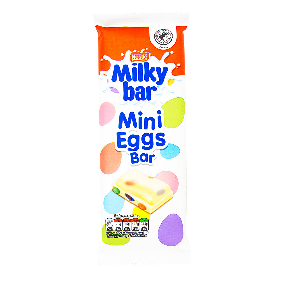 Milkybar Mini Eggs Bar (UK) - 100g - Milkybar - Milkybar Mini Eggs Bar - UK Candy - UK Chocolate - British Candy - British Chocolate - Easter Candy - Easter Treats - Chocolate Eggs - Easter Eggs