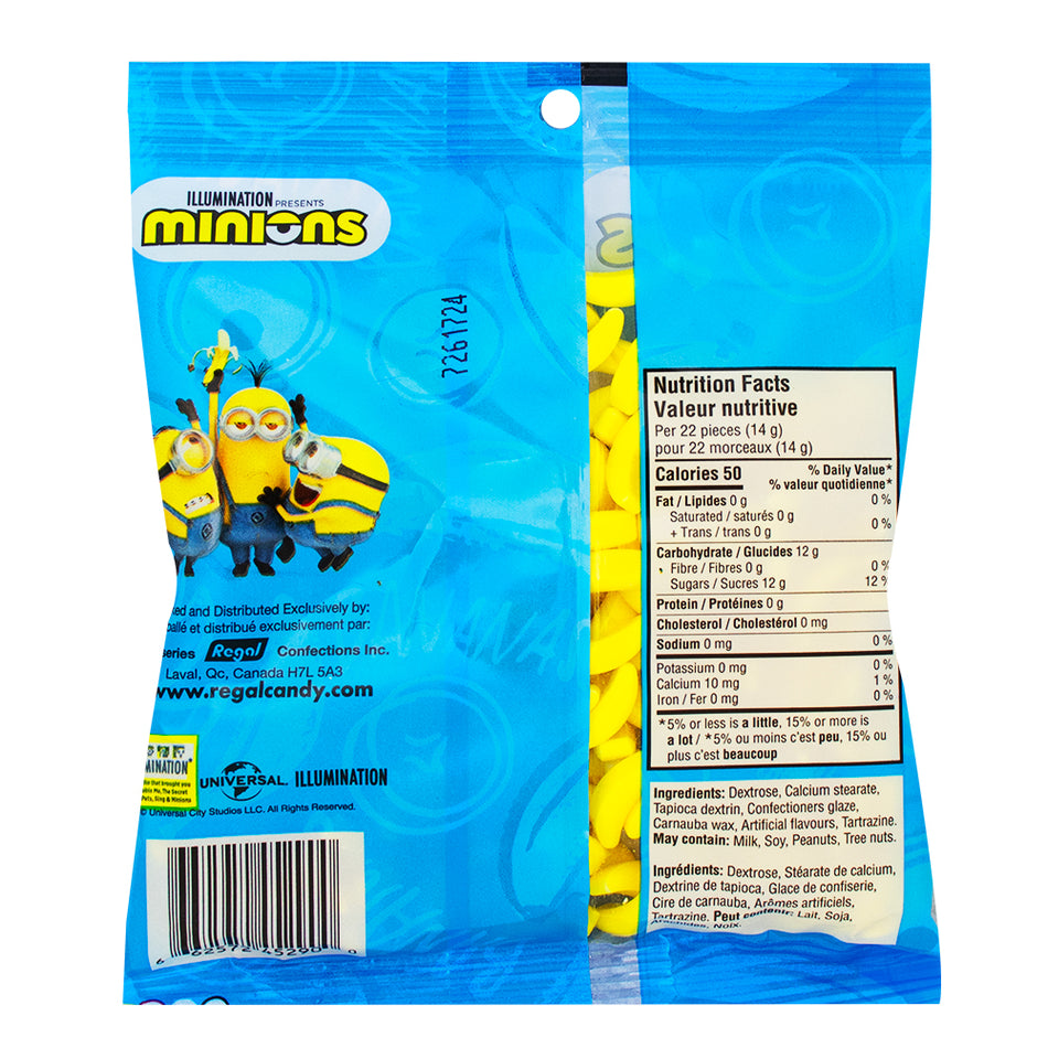 Minions Banana Candy - 120g Nutrition Facts Ingredients