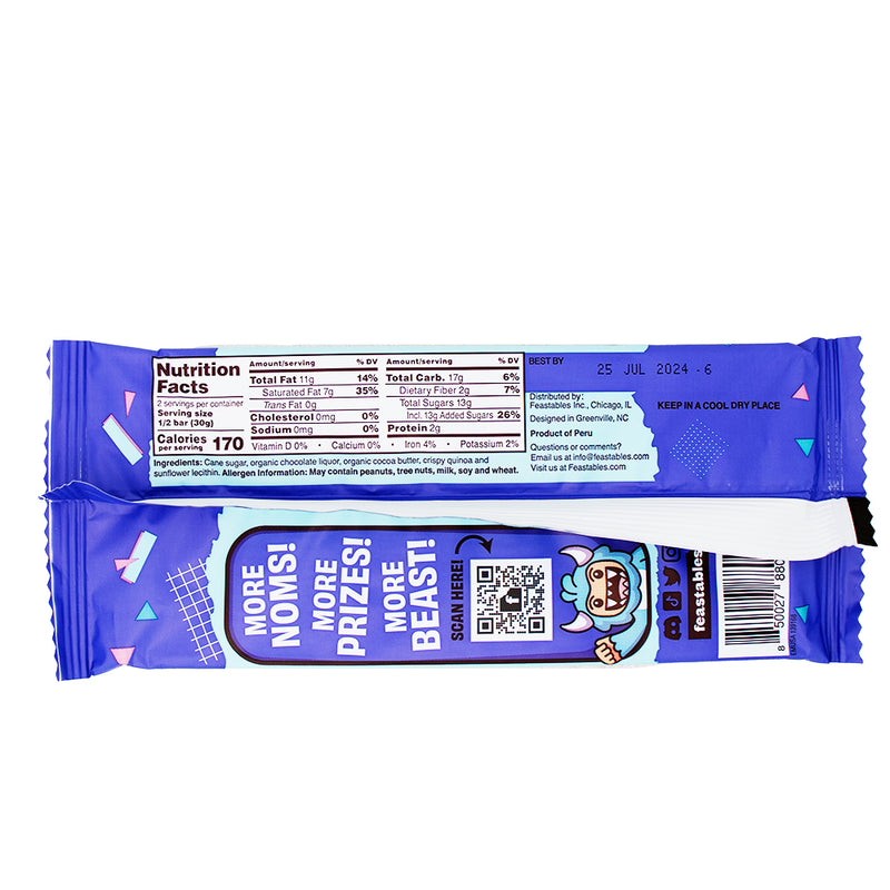 Mr Beast Quinoa Crunch Chocolate - 60g  Nutrition Facts Ingredients - Mr Beast Quinoa Crunch Chocolate - Quinoa chocolate clusters - Crunchy quinoa chocolate - Chocolate-covered quinoa snacks - Healthy chocolate snacks - Guilt-free chocolate treats - Mr Beast chocolate bars - Quinoa crunch bars - Delicious chocolate snacks - Crunchy chocolate clusters