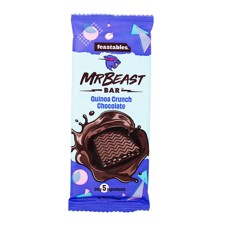 Mr Beast Quinoa Crunch Chocolate - 60g - Mr Beast Quinoa Crunch Chocolate - Quinoa chocolate clusters - Crunchy quinoa chocolate - Chocolate-covered quinoa snacks - Healthy chocolate snacks - Guilt-free chocolate treats - Mr Beast chocolate bars - Quinoa crunch bars - Delicious chocolate snacks - Crunchy chocolate clusters