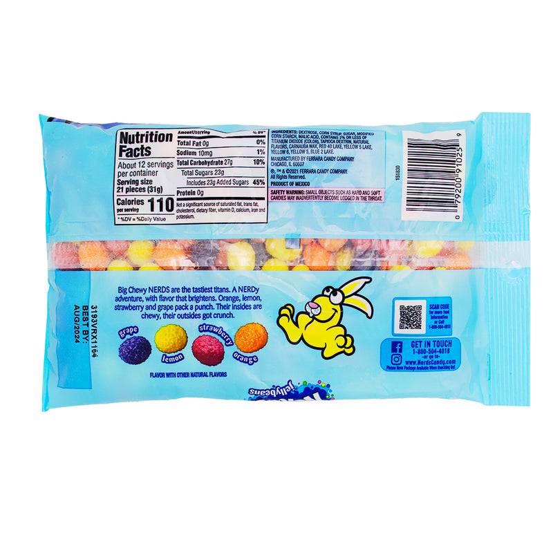 Nerds Big Chewy Jelly Beans - 13oz Nutrition Facts Ingredients