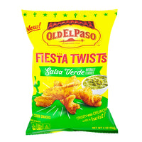 Old El Paso Fiesta Twists Salsa Verde - 2oz - Old El Paso Fiesta Twists Salsa Verde - Salsa Verde corn snacks - Mexican-inspired twists - Bold and tangy twists - Zesty corn snack - Crunchy Salsa Verde bites - Flavourful Fiesta Twists - Snack with a Mexican kick - Satisfying spicy twists - Salsa Verde snack experience