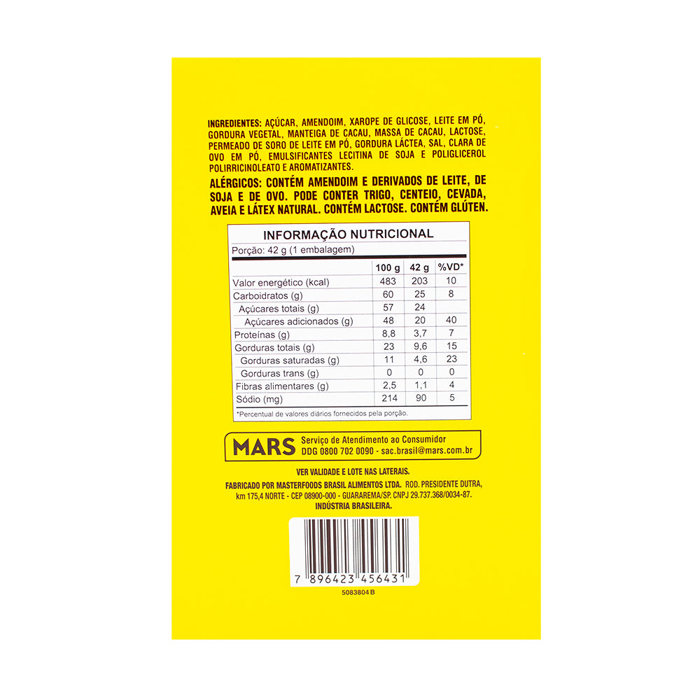 Snickers Passionfruit Mousse (Brazil) - 42g   Nutrition Facts Ingredients