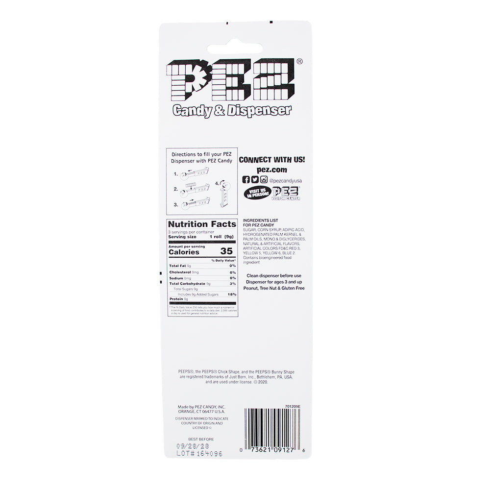 Pez Peeps Blue Chick Nutrition Facts Ingredients - PEZ - PEZ Candy - Easter Candy - Easter Treats - PEZ Easter Candy - Peeps - Peeps Candy