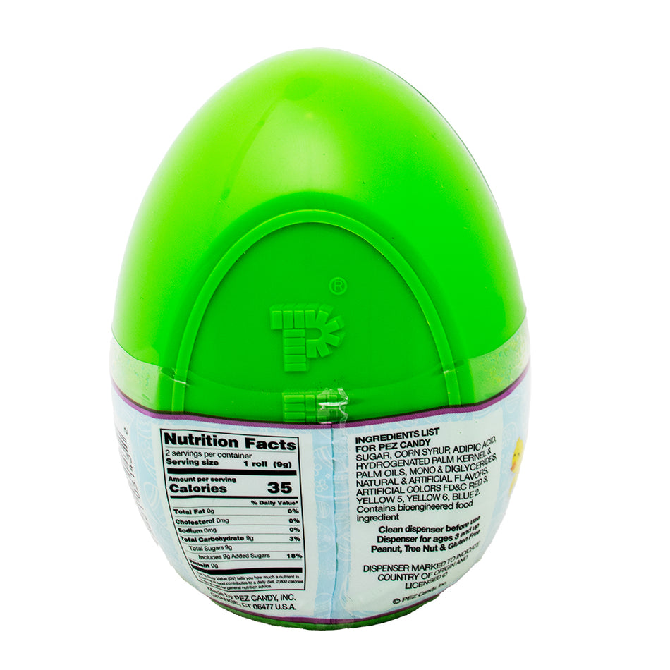 Pez Green Easter Egg Chick Nutrition Facts Ingredients - PEZ - PEZ Candy - PEZ Dispenser - PEZ Dispensers - Candy PEZ Dispensers - PEZ Candy Dispenser - PEZ Dispenser Canada - Easter Candy - Easter Treats