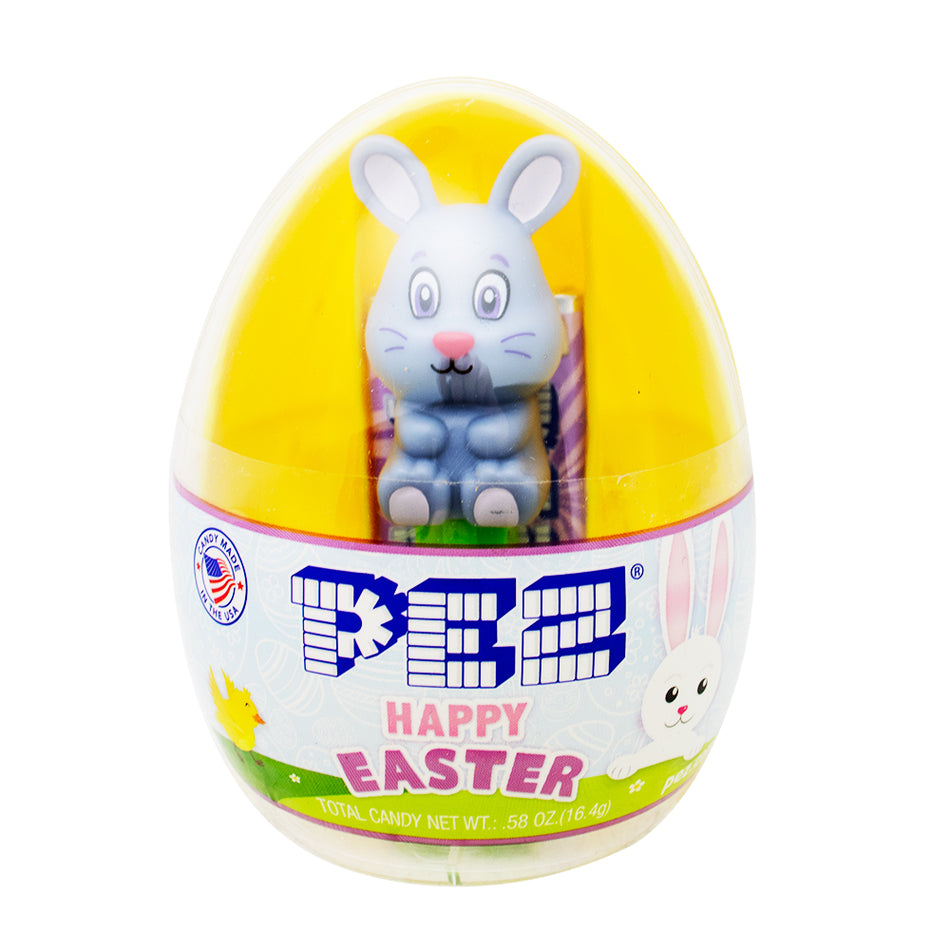 Pez Yellow Easter Egg Grey Rabbit - PEZ - PEZ Candy - Easter Candy - Easter Treats - PEZ Easter Candy