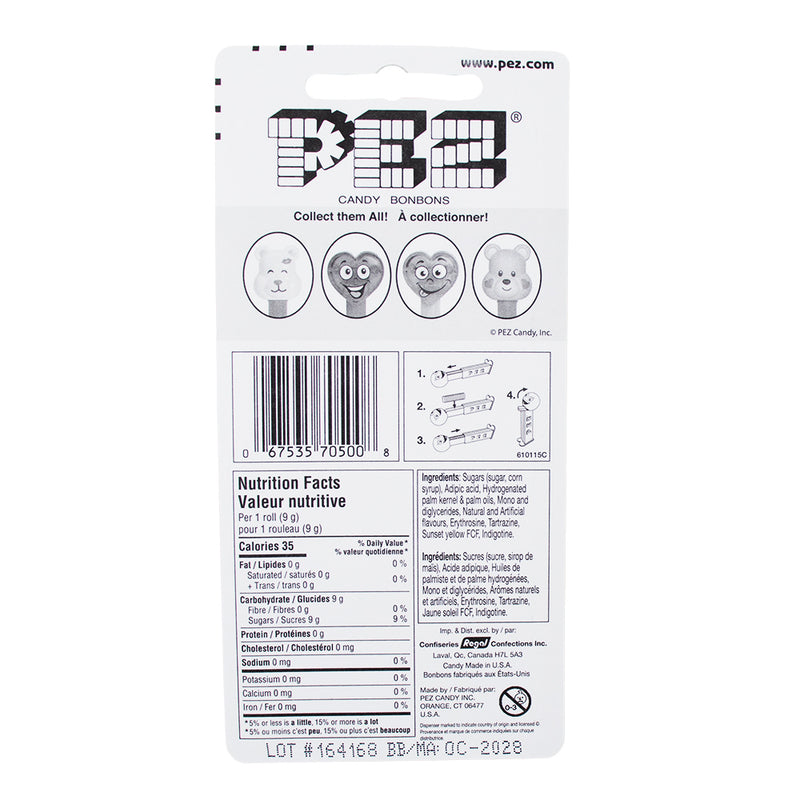 PEZ Valentine White Teddy Bear - 16g  Nutrition Facts Ingredients - PEZ Valentine White Teddy Bear - Valentine's Day Candy Dispenser - Adorable Teddy Bear Design - Heart-Shaped Nose Dispenser - Sweet Valentine's Day Surprise - Iconic PEZ Candy - Beary Special Gift - Valentine's Day Treats - Sweet Moments of Joy - Huggable Candy Dispenser