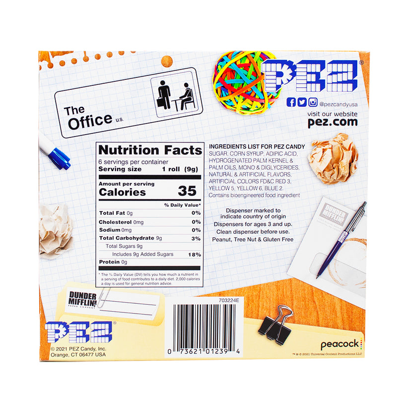 Pez The Office Gift Set Michael/Dwight   Nutrition Facts Ingredients - PEZ - PEZ Candy - PEZ Dispenser - PEZ Dispensers - Candy PEZ Dispensers - PEZ Candy Dispenser - PEZ Dispenser Canada - The Office - The Office Candy - The Office Themed Candy