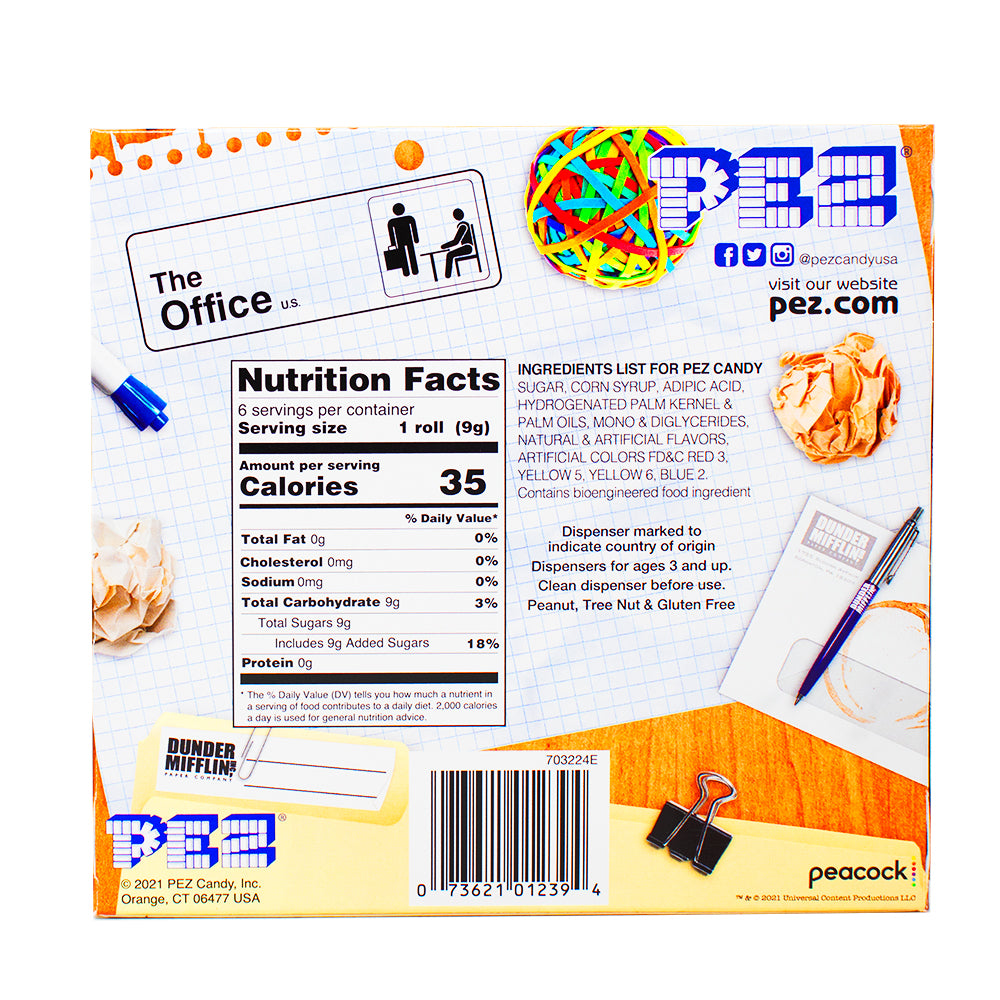 Pez The Office Gift Set Jim/Pam  Nutrition Facts Ingredients - PEZ - PEZ Candy - PEZ Dispenser - PEZ Dispensers - Candy PEZ Dispensers - PEZ Candy Dispenser - PEZ Dispenser Canada - The Office - The Office Candy - The Office Themed Candy