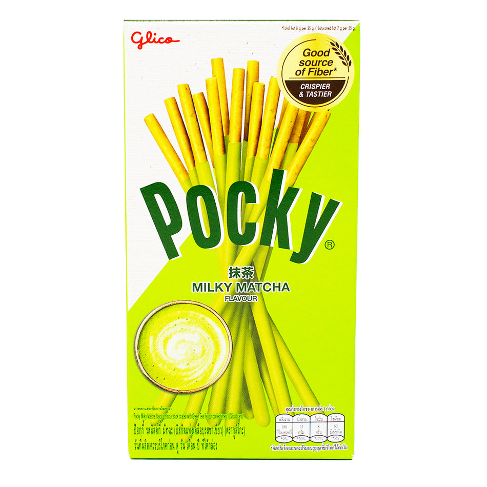 Glico Pocky Milky Matcha (Thailand) - 43g - Pocky- Pocky Snacks - Pocky Sticks - Pretzel Sticks - Glico - Glico Pocky Milky Matcha - Matcha - Savoury Snacks - Pretzel Snack - Matcha Candy - Matcha Snacks - Thai Snacks