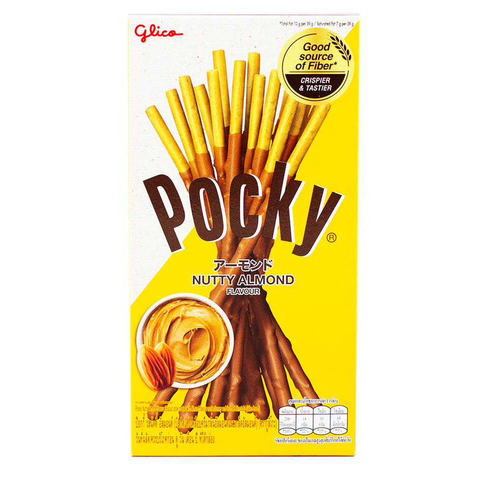Glico Pocky Nutty Almond (Thailand) - 43g - Glico Pocky - Pocky - Pocky Sticks - Savoury Snacks - Sweet and Savoury - Glico Pocky Nutty Almond - Almond Candy - Thai Snacks