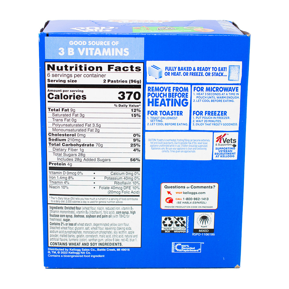 Pop-Tarts Frosted Apple Jacks - 576g  Nutrition Facts Ingredients