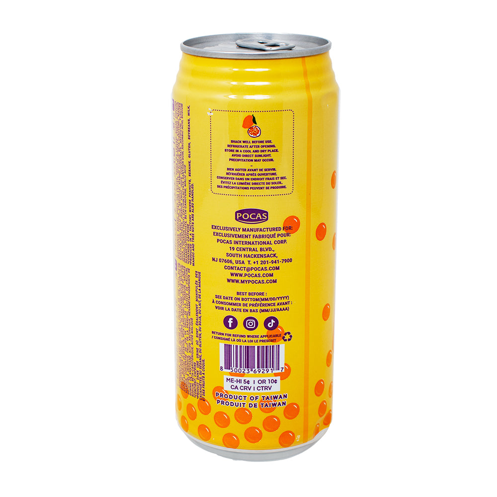 Popping Boba Mango Passion Fruit Green Tea Drink - 16.5oz  Nutrition Facts Ingredients