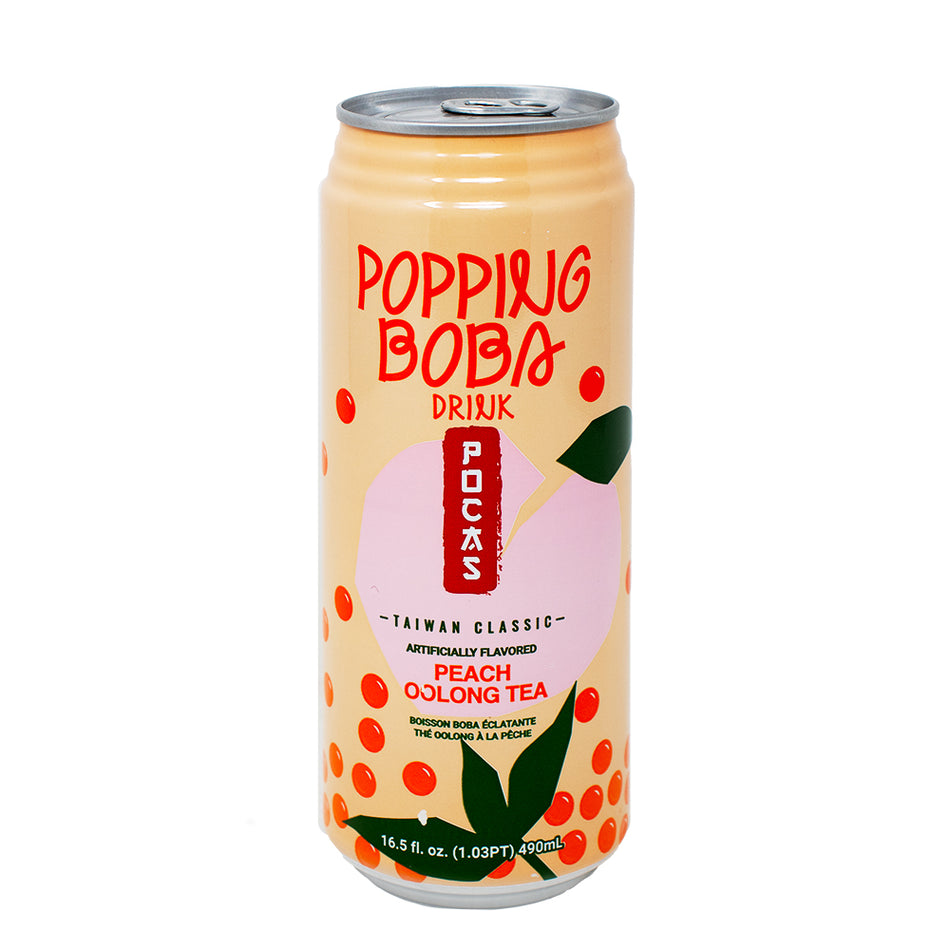 Popping Boba Peach Oolong Tea Drink - 16.5oz