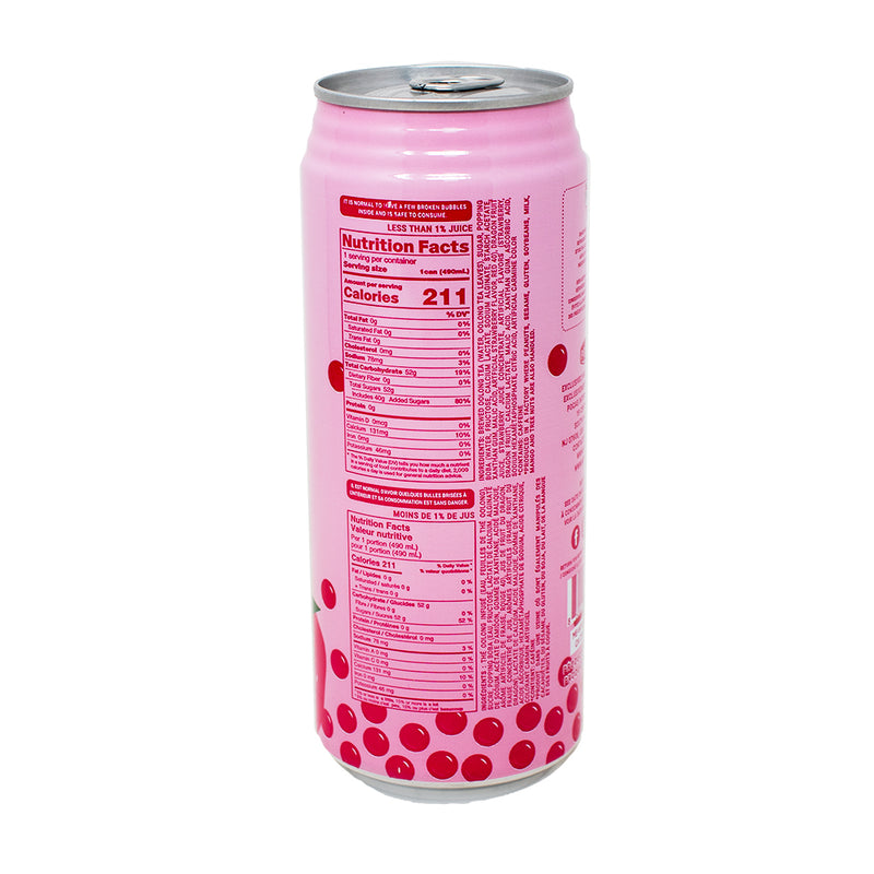 Popping Boba Strawberry Dragon Oolong Drink - 16.05oz  Nutrition Facts Ingredients - Popping Boba - Oolong Drink - Strawberry Drink - Boba - Bubble Tea - Boba Drink - Bubble Tea Drink