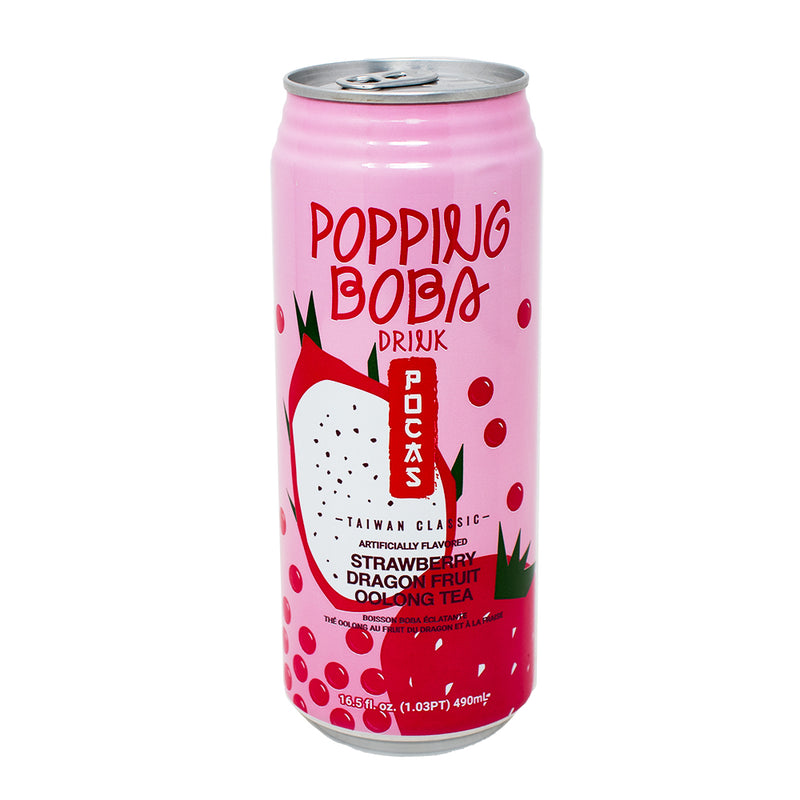 Popping Boba Strawberry Dragon Oolong Drink - 16.05oz - Popping Boba - Oolong Drink - Strawberry Drink - Boba - Bubble Tea - Boba Drink - Bubble Tea Drink