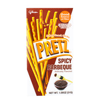 Pretz Spicy BBQ- 1.09oz - Pretz Spicy BBQ - Spicy barbecue pretzels - BBQ flavoured snacks - Savoury pretzel sticks - Crunchy BBQ pretzels - Bold snack options - Zesty pretzel snacks - Snack with a kick - BBQ snack sticks - Spicy snack cravings
