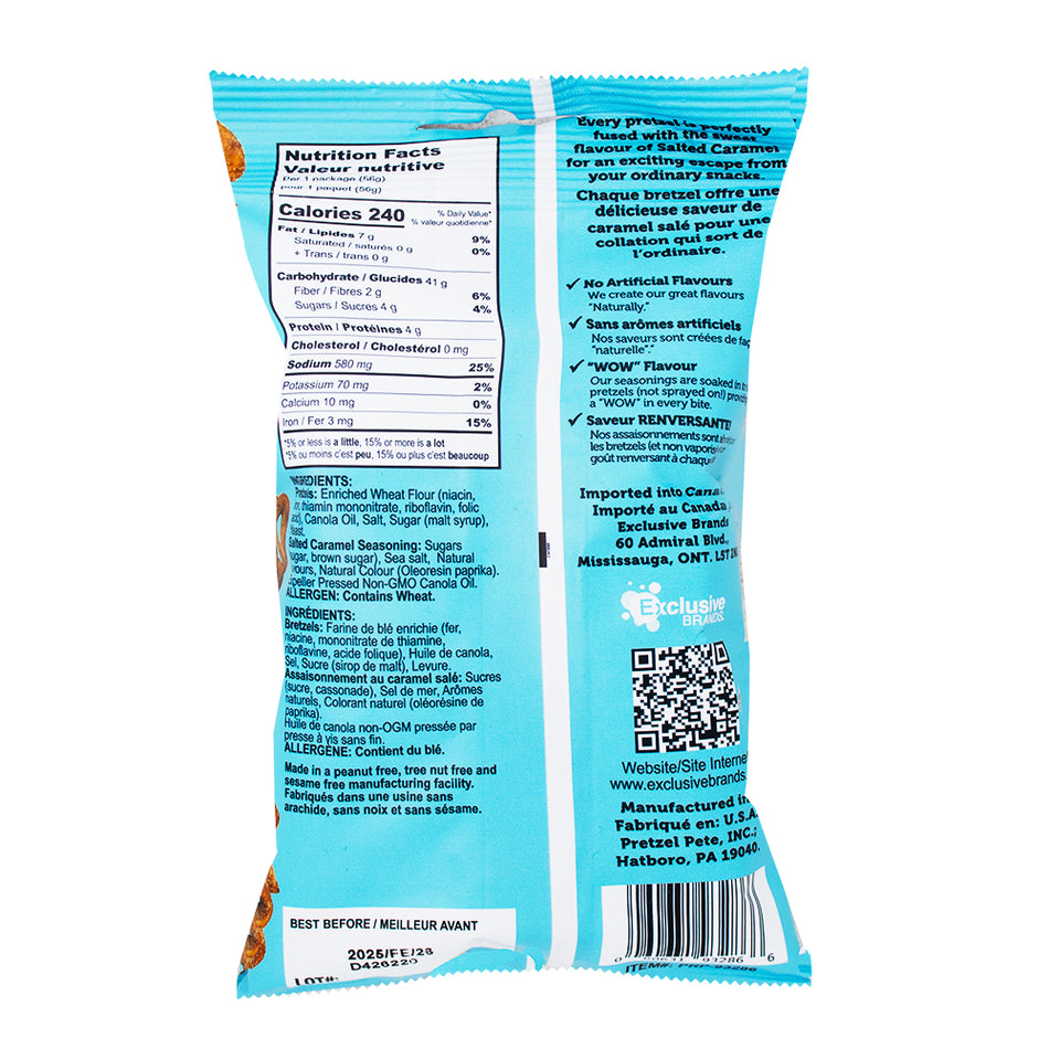 Pretzel Pzazz Salted Caramel - 56g  Nutrition Facts Ingredients