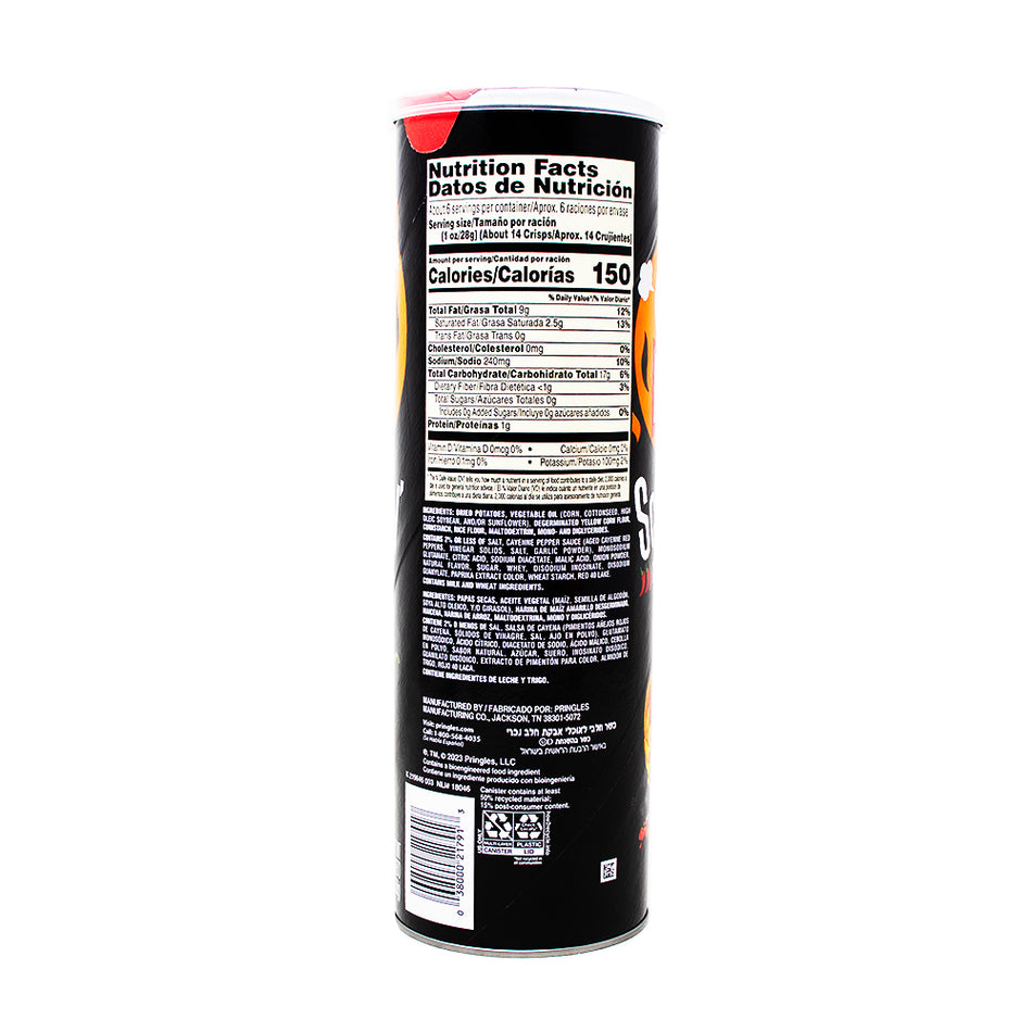 Pringles Scorchin' Xtreme Buffalo - 5.5oz  Nutrition Facts Ingredients